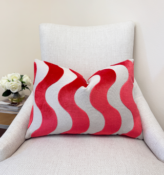 Dragonfruit Wave Velvet Throw Pillow