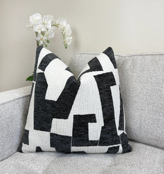 Graphite Hierographic Throw Pillow