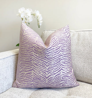 Lilac Zebra Animal Print Throw Pillow