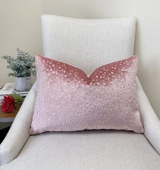 Blush Dapple Velvet Throw Pillow