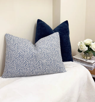 Blue Chevron Throw Pillow