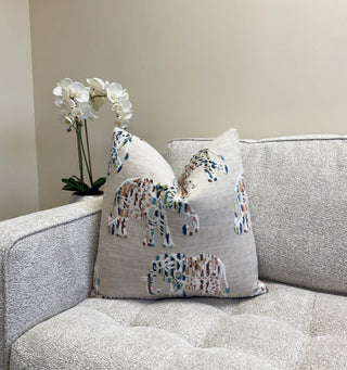 Marching Elephants Velvet Throw Pillow