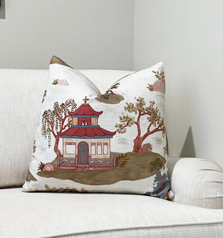 Red Pagoda Throw Pillow