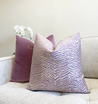 Lilac Zebra Animal Print Throw Pillow