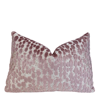 Pastel Pink Oval Velvet Throw Pillow