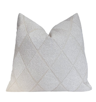 Ivory Diamond Textured Throw Pillow
