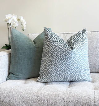 Sage Pebble Velvet Throw Pillow