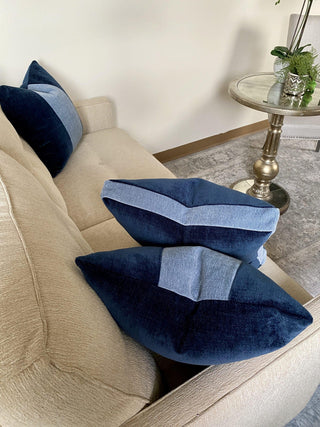 Blue Box Pillow Couch view