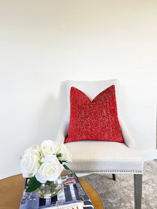 Cranberry red chenille chair