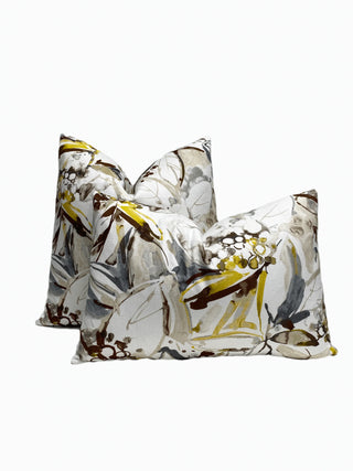 Gray Gold Tropics Pillow double