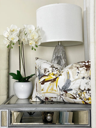 Gray Gold Tropics Pillow dresser