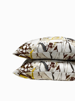 Gray Gold Tropics Pillow zipper