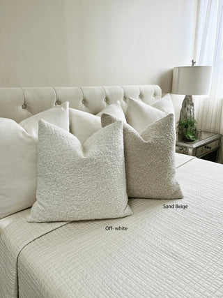 Off white boucle bed combo 1