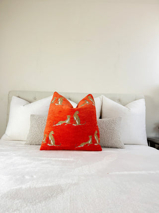 Orange embroidered Cheetah bed 2