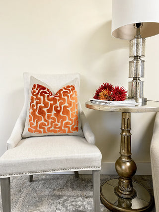 Orange maze linen chair