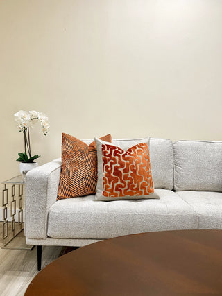 Orange maze linen tangerine_