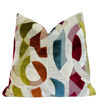 Chroma Abstract Velvet Throw Pillow