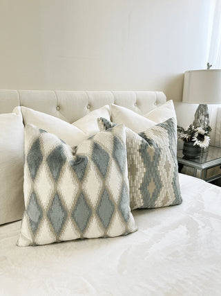 Sage and cream diamond bed_