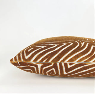 Bronze Velvet Maze Throw Pillow