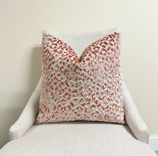 Raspberry Blush Leopard Velvet Throw Pillow