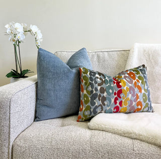 Bright Multicolored Velvet Leopard Print Throw Pillow