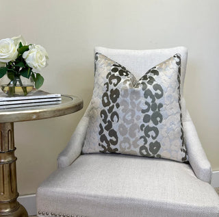 Stony Velvet Leopard Print Throw Pillow