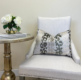 Stony Velvet Leopard Print Throw Pillow