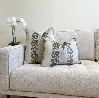 Stony Velvet Leopard Print Throw Pillow