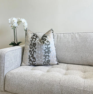 Stony Velvet Leopard Print Throw Pillow