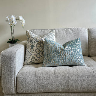 Sage Speckle Velvet Throw Pillow