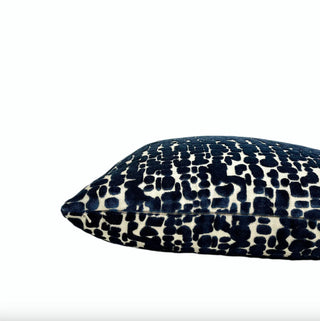 Navy Speckle Velvet Throw Pillow