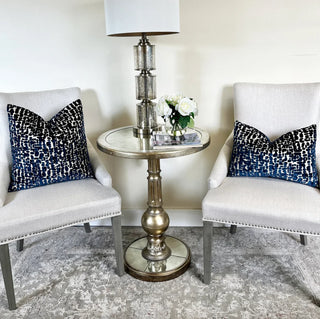 Navy Speckle Velvet Throw Pillow