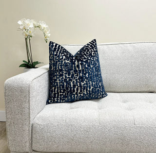 Navy Speckle Velvet Throw Pillow
