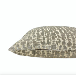 Silver Gray Speckle Velvet Throw Pillow