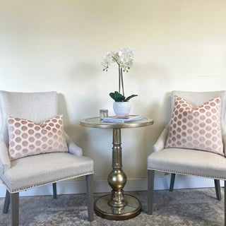 Blush Cream Polka Dot Throw Pillow