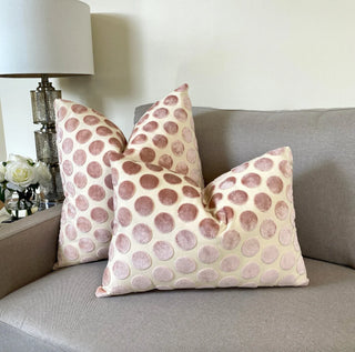 Blush Cream Polka Dot Throw Pillow