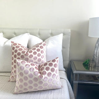 Blush Cream Polka Dot Throw Pillow