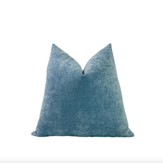 Light Blue Velvet Throw Pillow