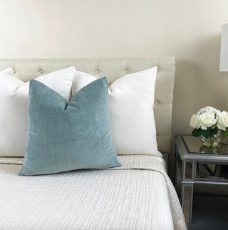 Sage Green Velvet Throw Pillow