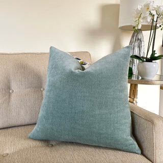 Sage Green Velvet Throw Pillow