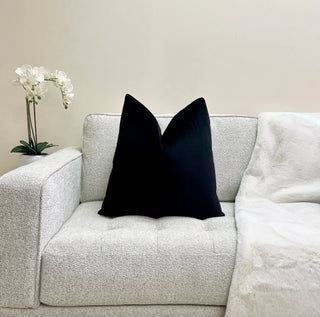 Black Onyx Velvet Throw Pillow