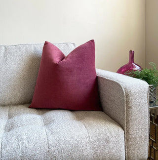 Cerise Pink Velvet Throw Pillow