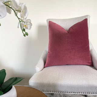Cerise Pink Velvet Throw Pillow