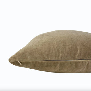 Latte Beige Velvet Throw Pillow