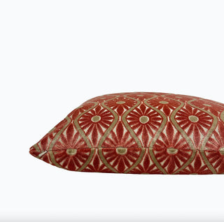 Spiced Coral Velvet Throw Pillow