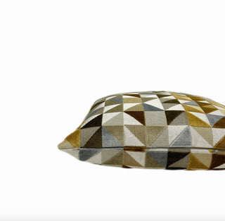 Gold Silver Geometric Velvet Throw Pillow