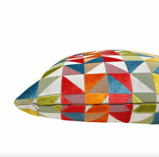 Colorful Geometric Velvet Throw Pillow