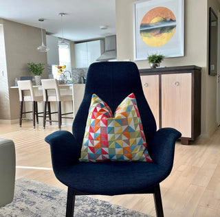 Colorful Geometric Velvet Throw Pillow