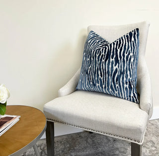 Mariner Blue Velvet Throw Pillow