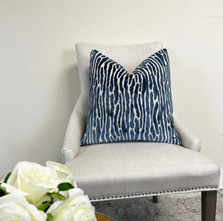 Mariner Blue Velvet Throw Pillow